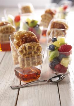 Clear 2.5 oz. Mini Mozaïk® Square Tasting Cup | Sabert